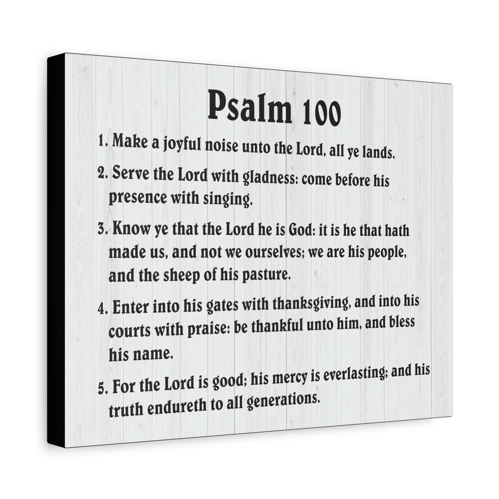 Scripture Canvas Praising God Cheerfully Psalm 100 Christian Wall Art Bible